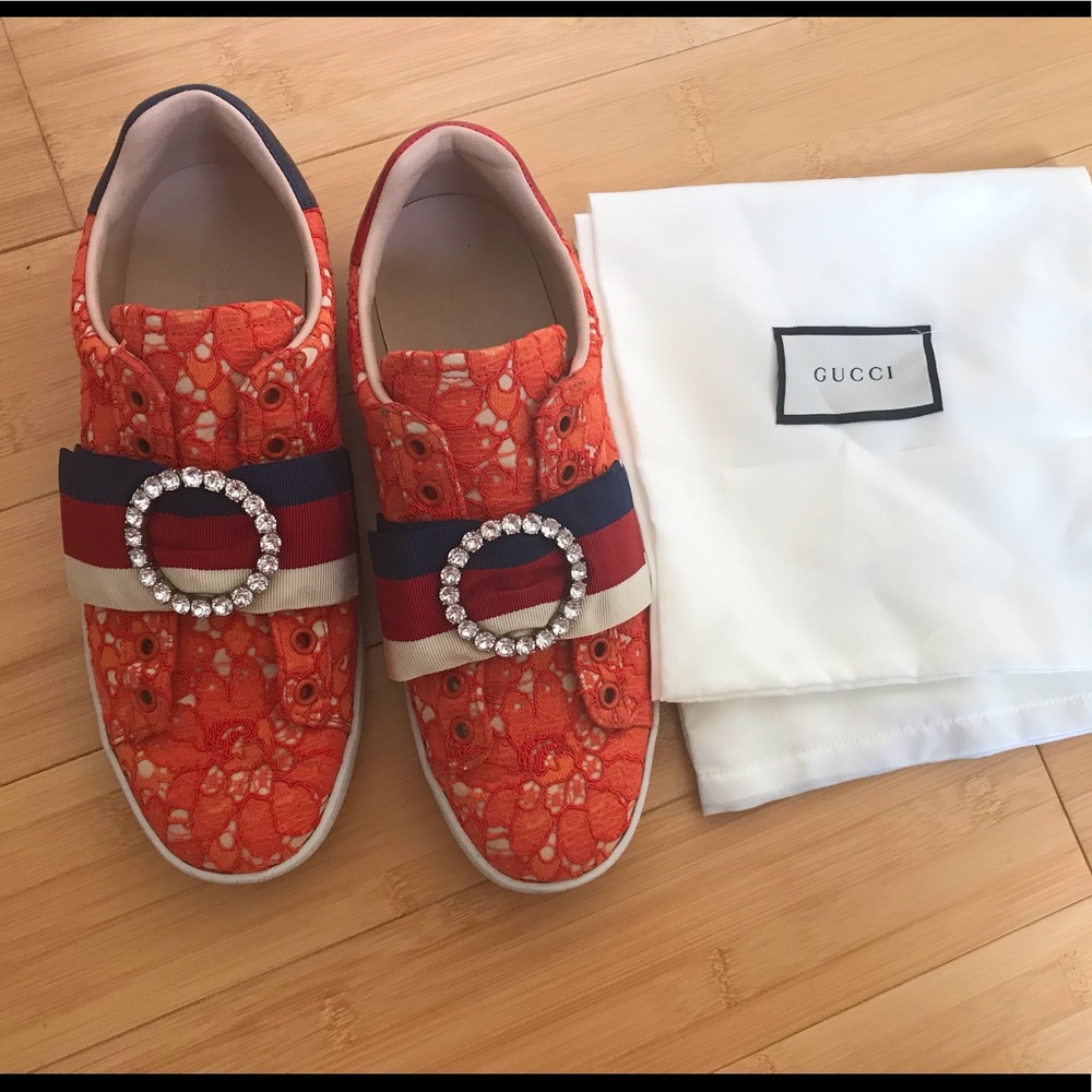 Gucci Orange Ace Slip-on Sneaker